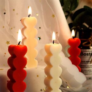 Heart Shape Pillar Candle - 4 Pcs